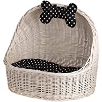 S de wicker24 Perros – Cesta de Mimbre-Gato- Cesta- 60 x 46 x 48 cm- Cesta- Beige- 60 x 46 x 48 cm